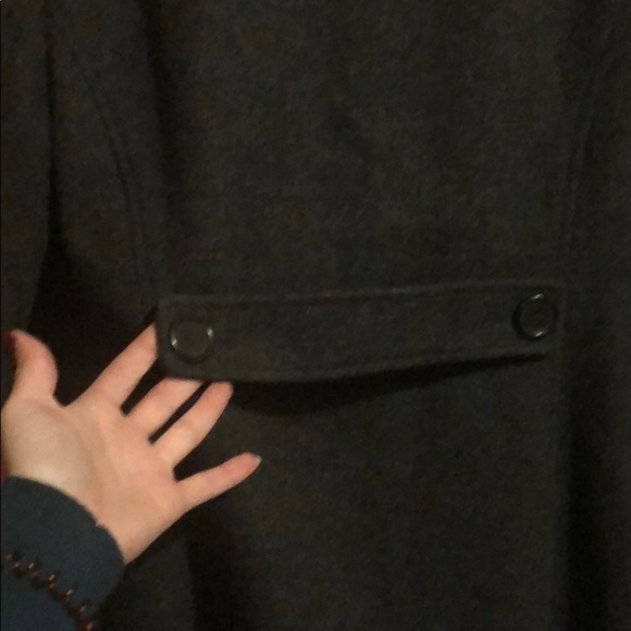 Charcoal 80% wool blend long coat size small - Picture 5 of 8